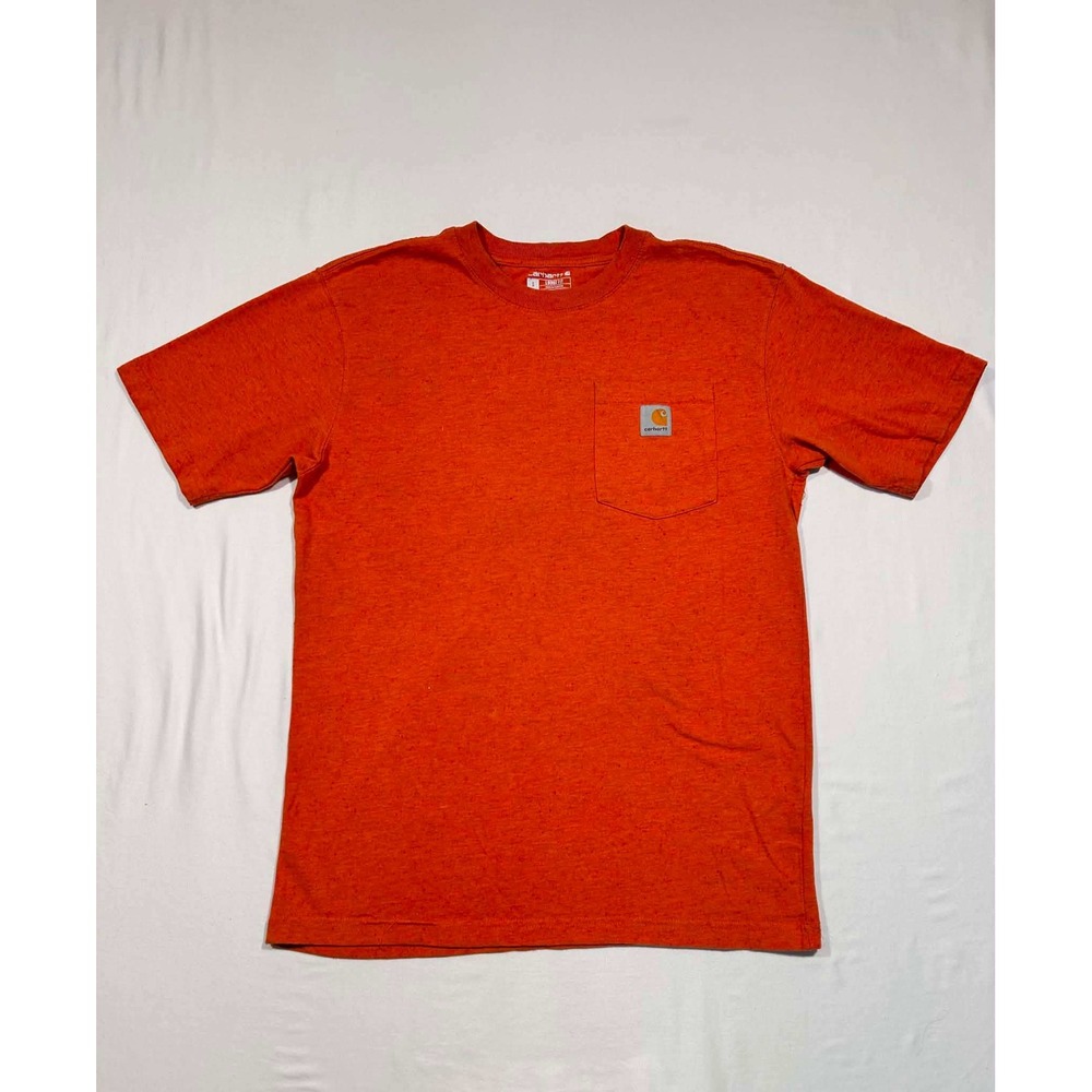 Carhartt Mens Loose Fit Pocket T-Shirt Orange Heather Short Sleeve Small